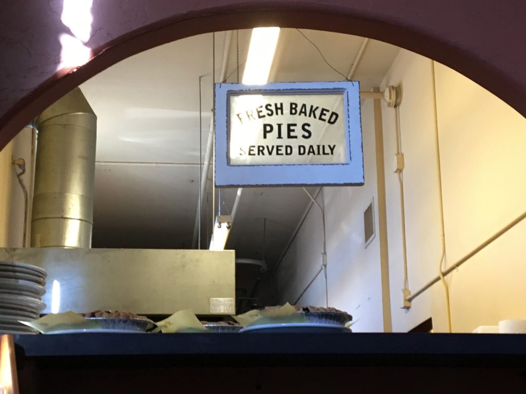 A pie sign in Loula's cafe- one of the best places for breakfast in Whitefish, Montana 