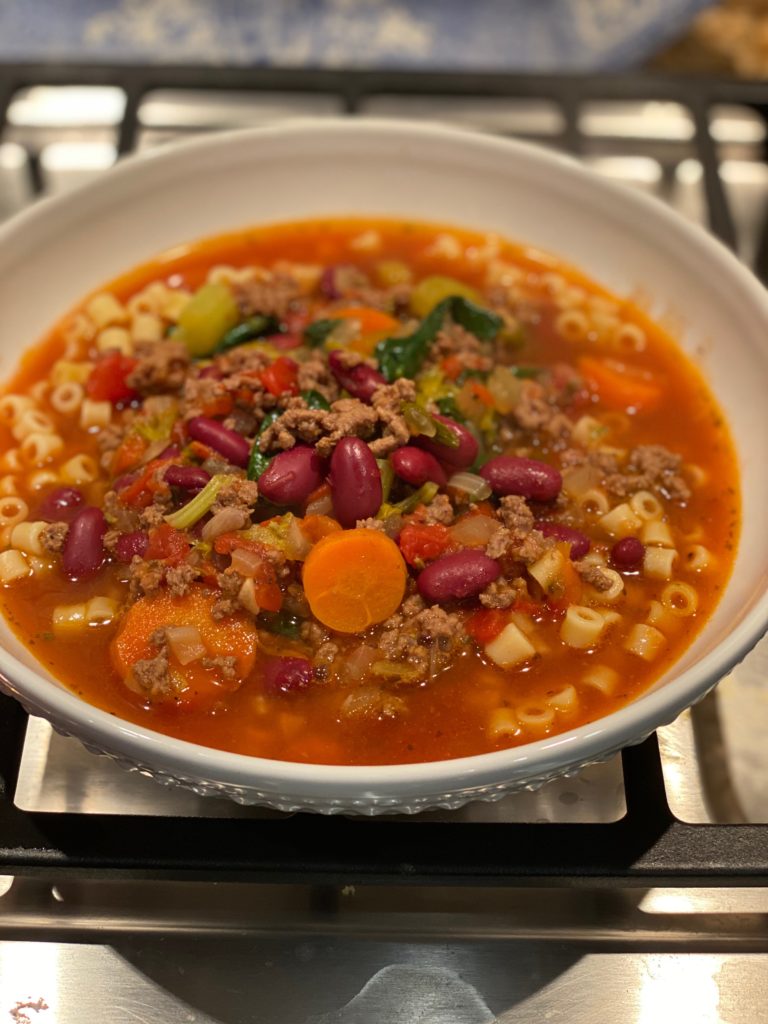 Healthy Veggie & Bean Soup- Pasta e Fagioli