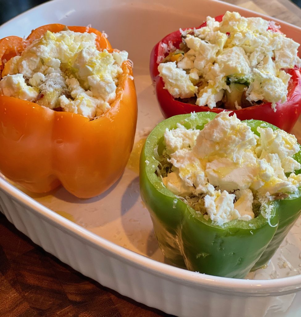 Stuffed peppers with Lentils and Feta