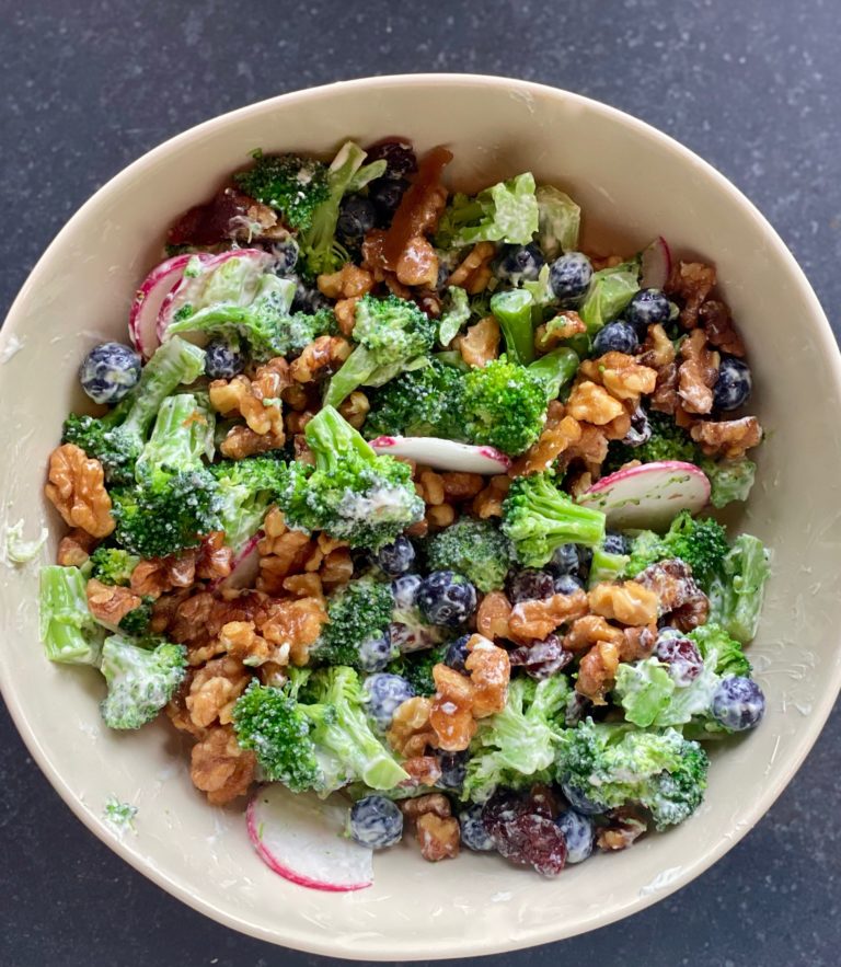 Blueberry- Broccoli Salad with Honey Yogurt Dressing