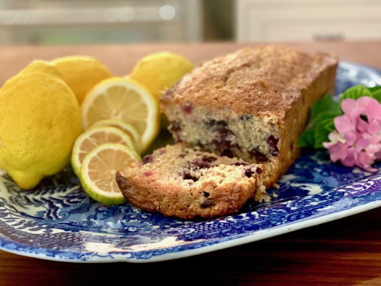 Classic Lemon Blueberry Tea Cake with a Sugar Glaze