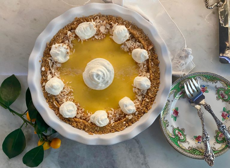 Calamondin Pie with Graham Cracker & Coconut Crust – Key Lime Pie’s Posh Cousin