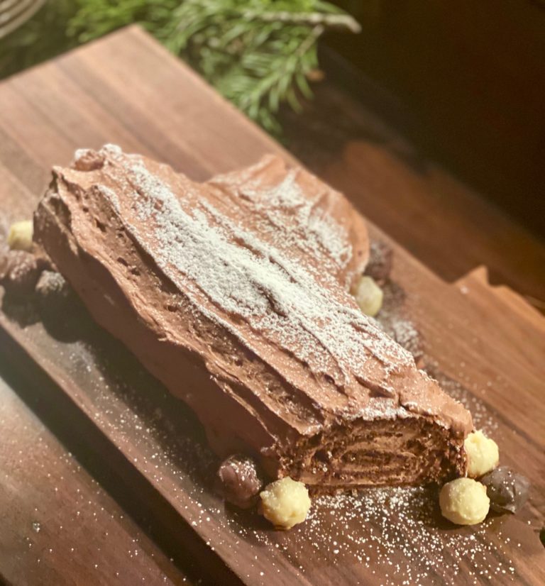 Büche De Noël or Chocolate Yule Log