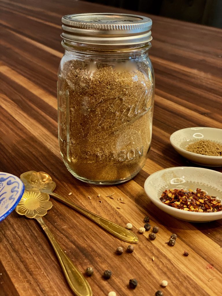 a jar filled with spices