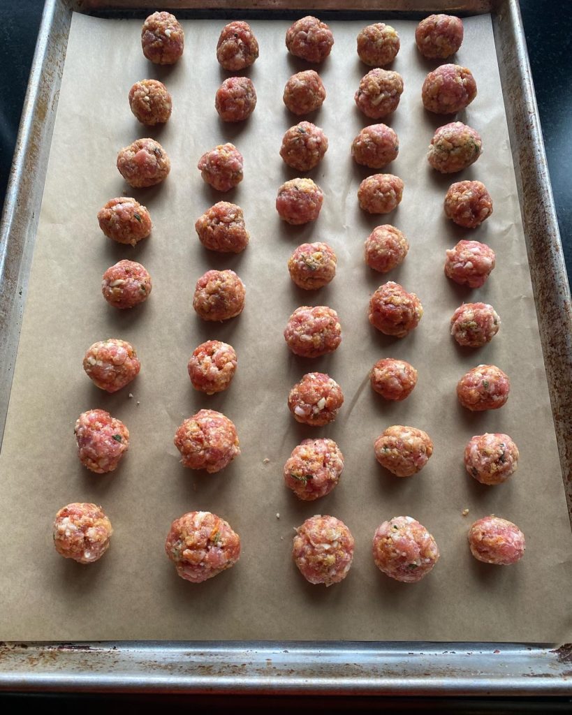 Make time meatballs no larger than 1 1/s inches in diameter 