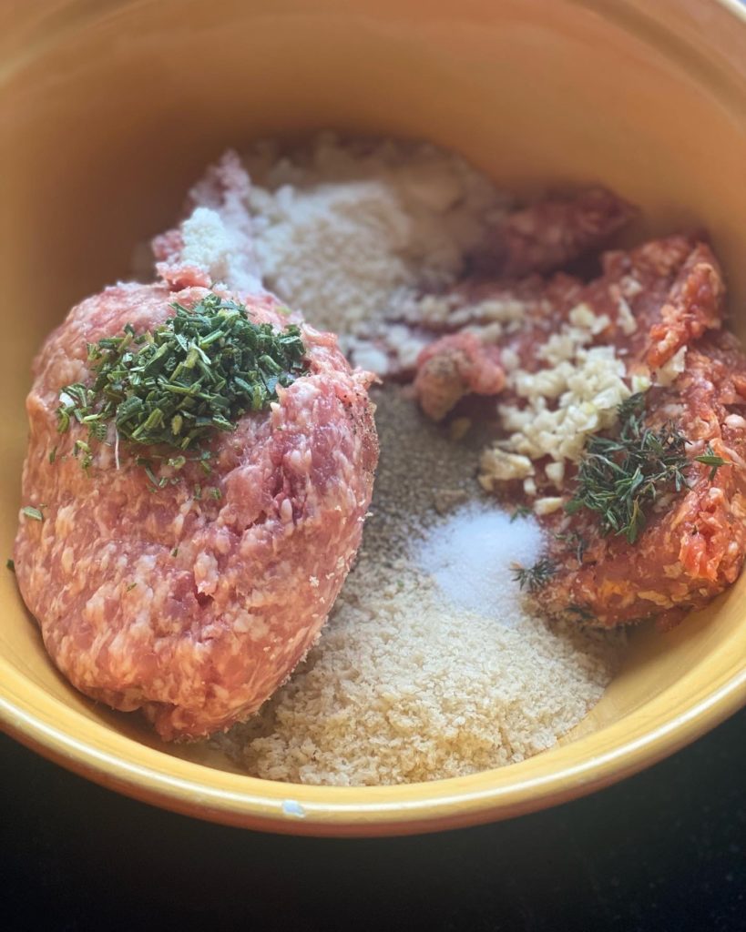 Pork sausage and light Panko crumbs makes the best meatballs for Italian wedding soup 