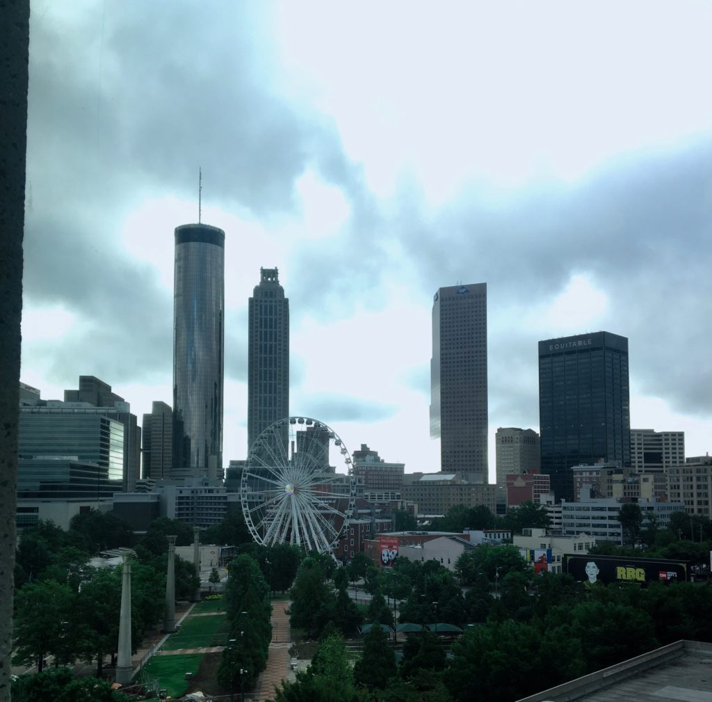 A view of downtown Atlanta on a cloudy day 