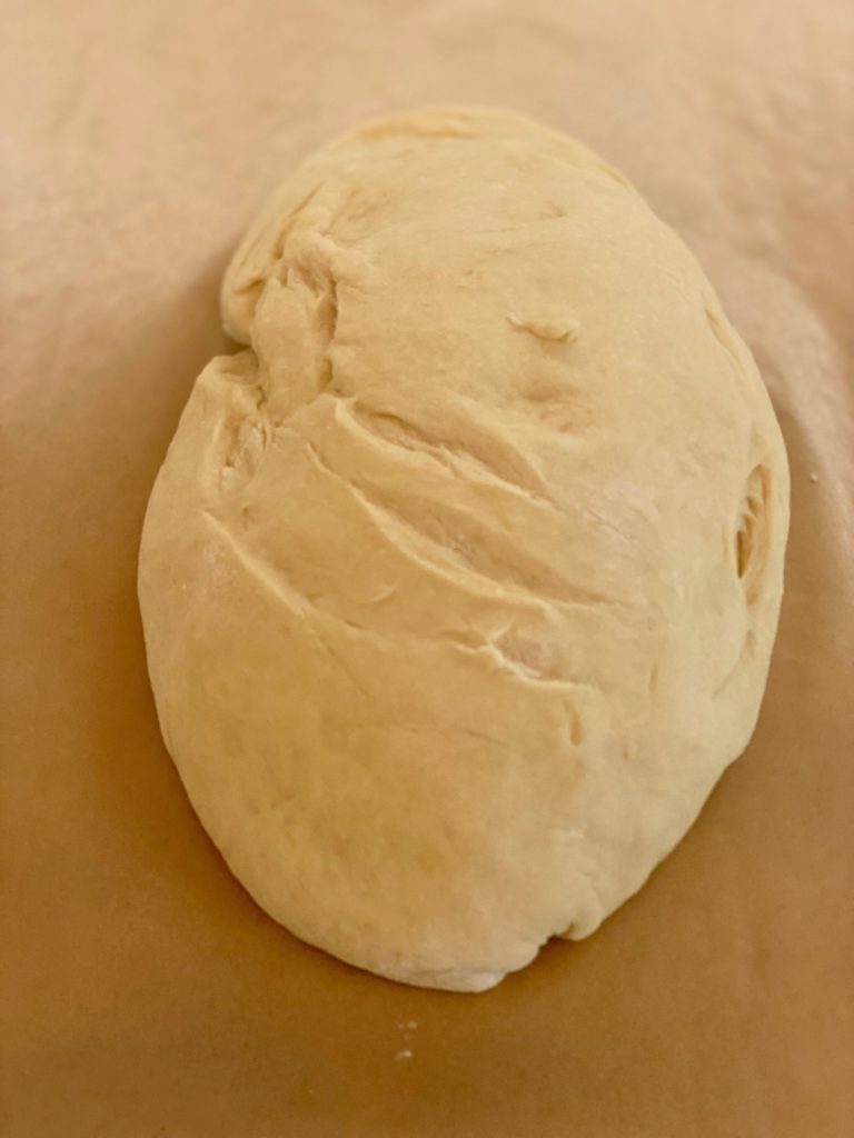 dough on a sheet panned with paper 