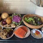 a speed of ingredients for a salmon salad