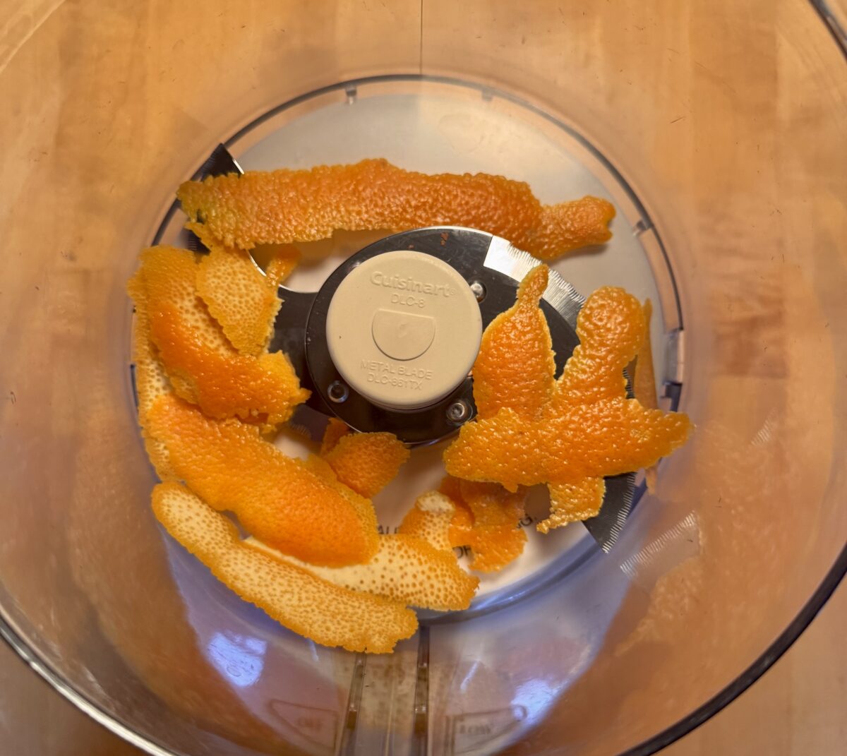 orange peel in a food processor 