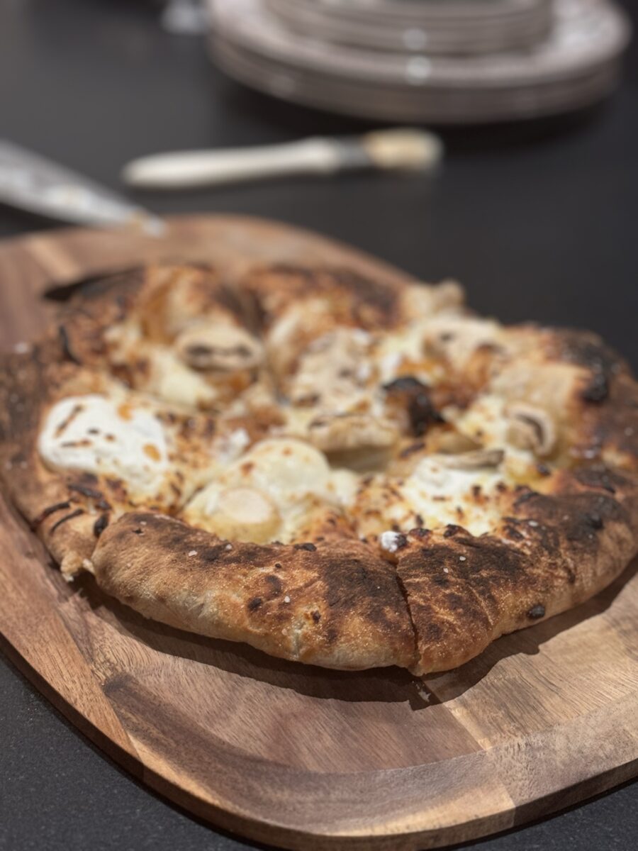 a wood fired pizza 