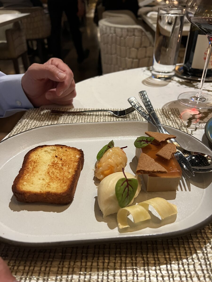 a plate of fine gourmet foods 