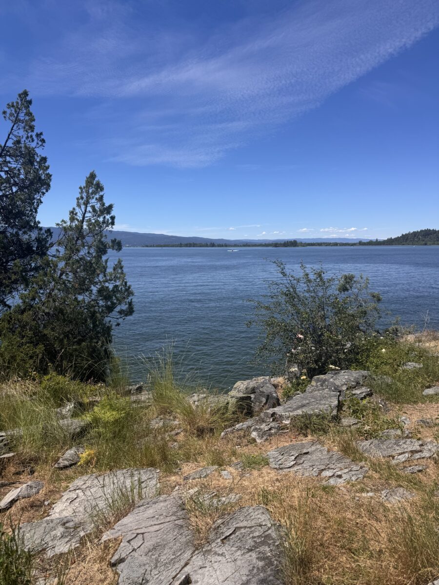 a view of flathead lake from Wayfarers State Park in Montana